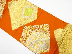 アンティーク　華紋に花更紗模様織り出し袋帯（着用可）